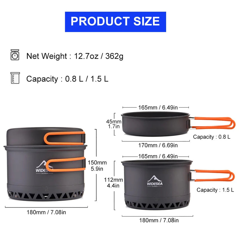 Conjunto de cozinha para Camping * 2,3L e 1,3L