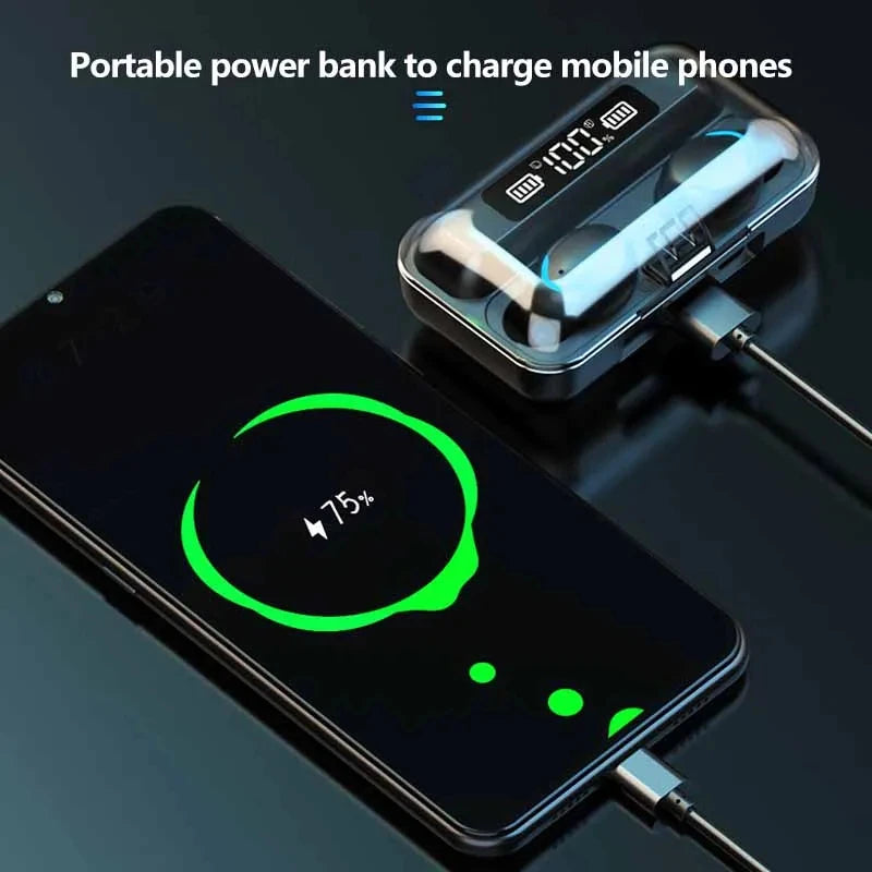 Fones de ouvido * Bluetooth sem fio * display LED