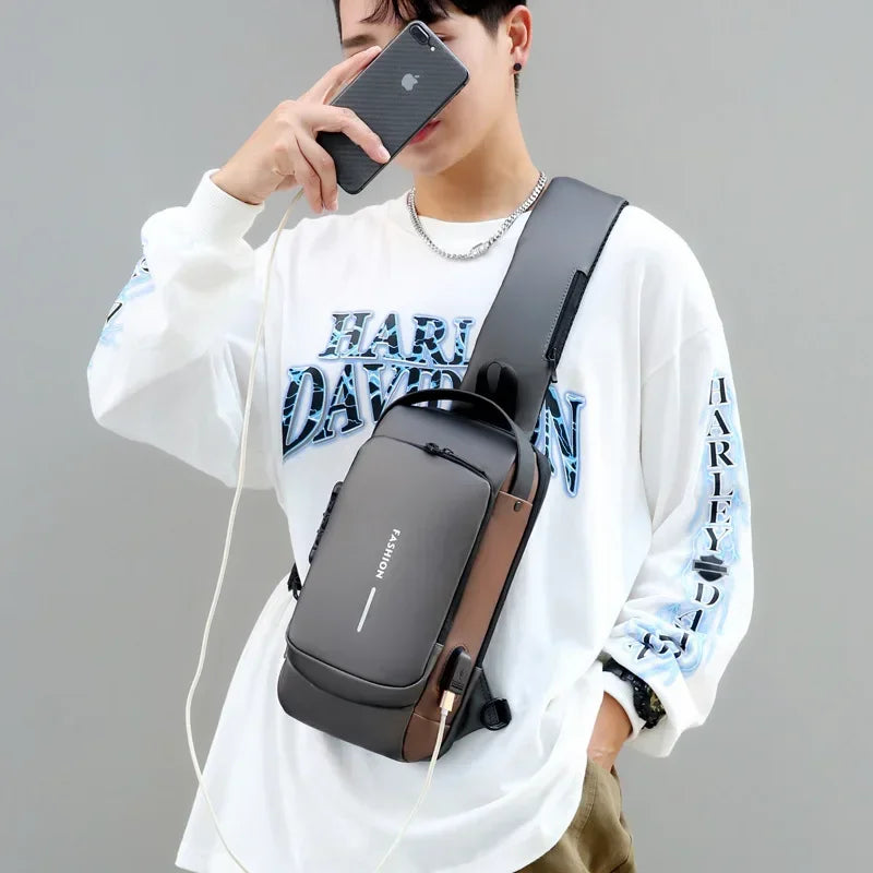 Mochila Slim Bag *Anti-Furto com Senha + USB integrado