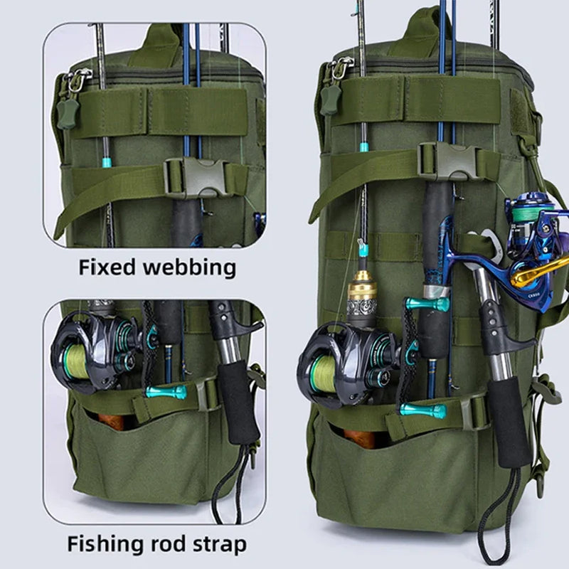 Mochila Tática de Pesca Multifuncional 30L