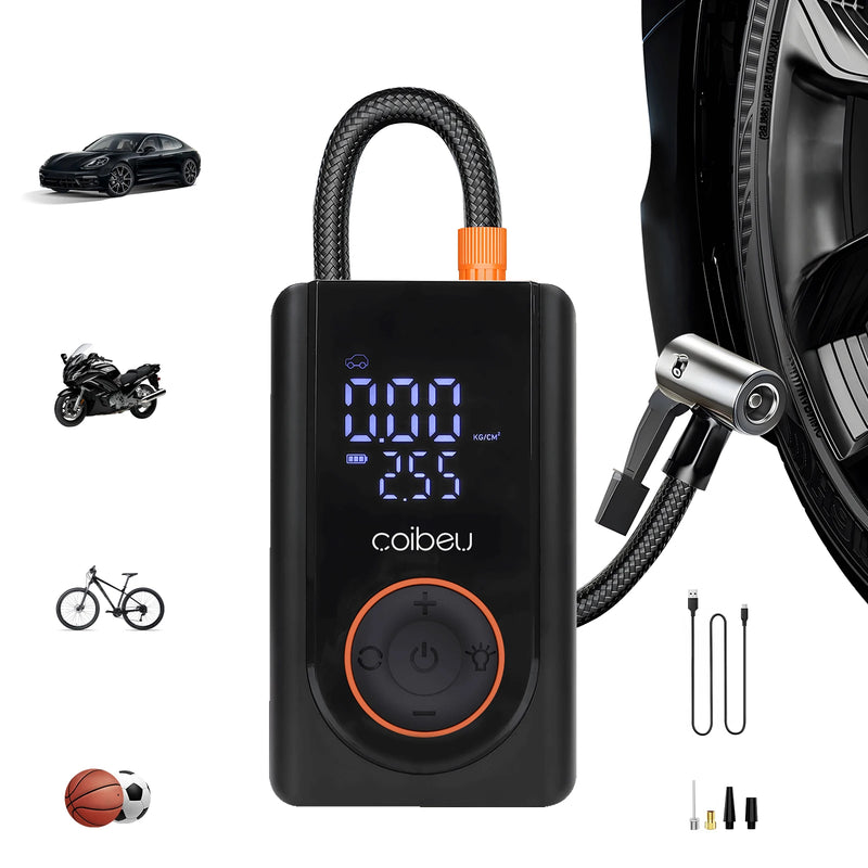 Bomba de ar portátil - carro/bicicleta/motocicleta - LED - Powerbank