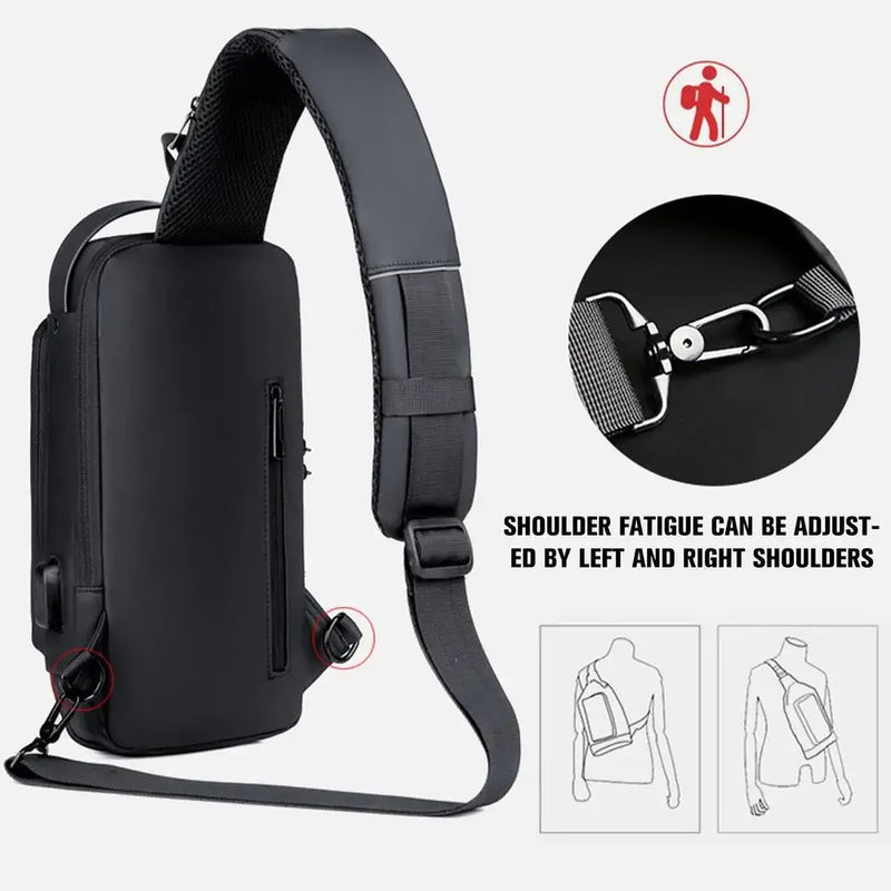 Mochila Slim Bag *Anti-Furto com Senha + USB integrado