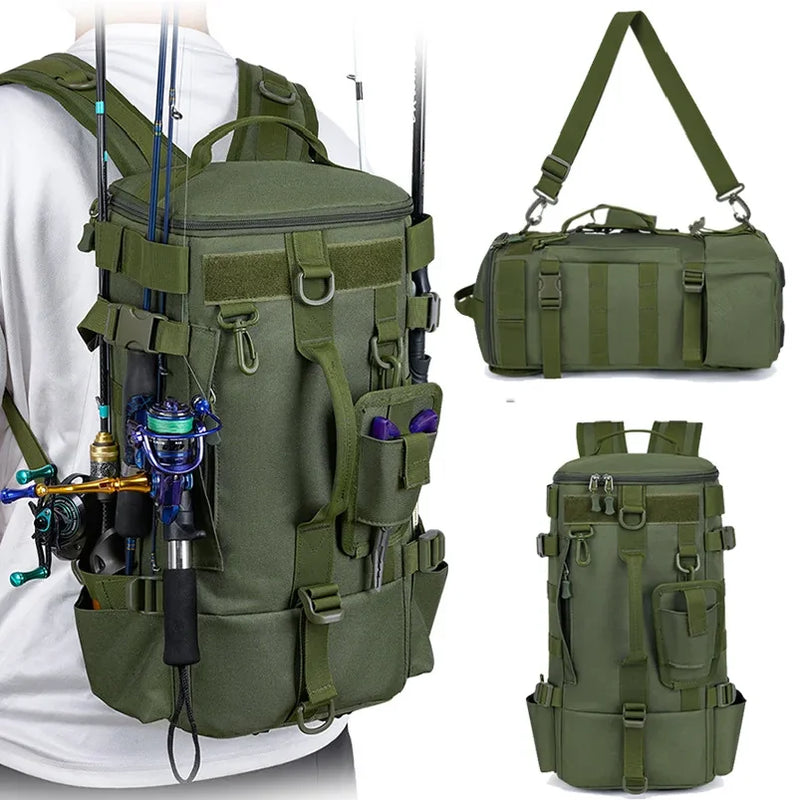 Mochila Tática de Pesca Multifuncional 30L
