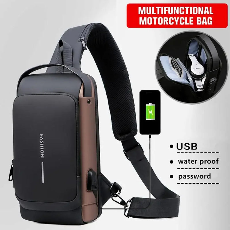 Mochila Slim Bag *Anti-Furto com Senha + USB integrado