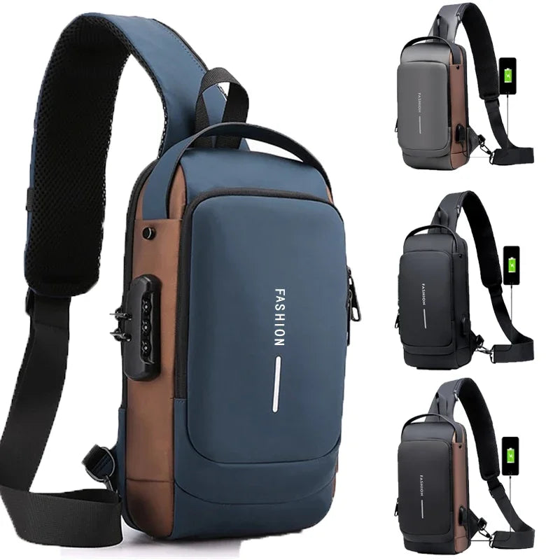 Mochila Slim Bag *Anti-Furto com Senha + USB integrado