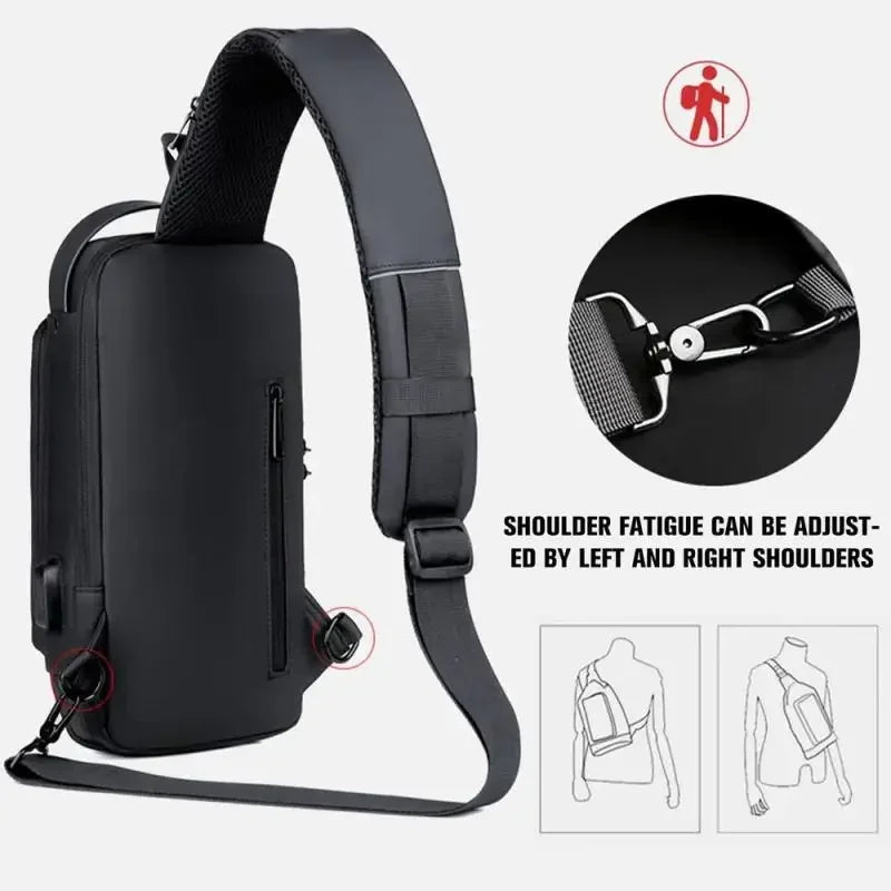 Mochila Slim Bag *Anti-Furto com Senha + USB integrado