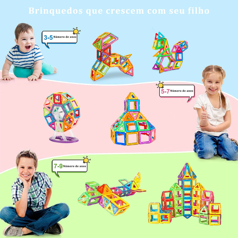 Blocos magnéticos 120pçs * brinquedos educativos