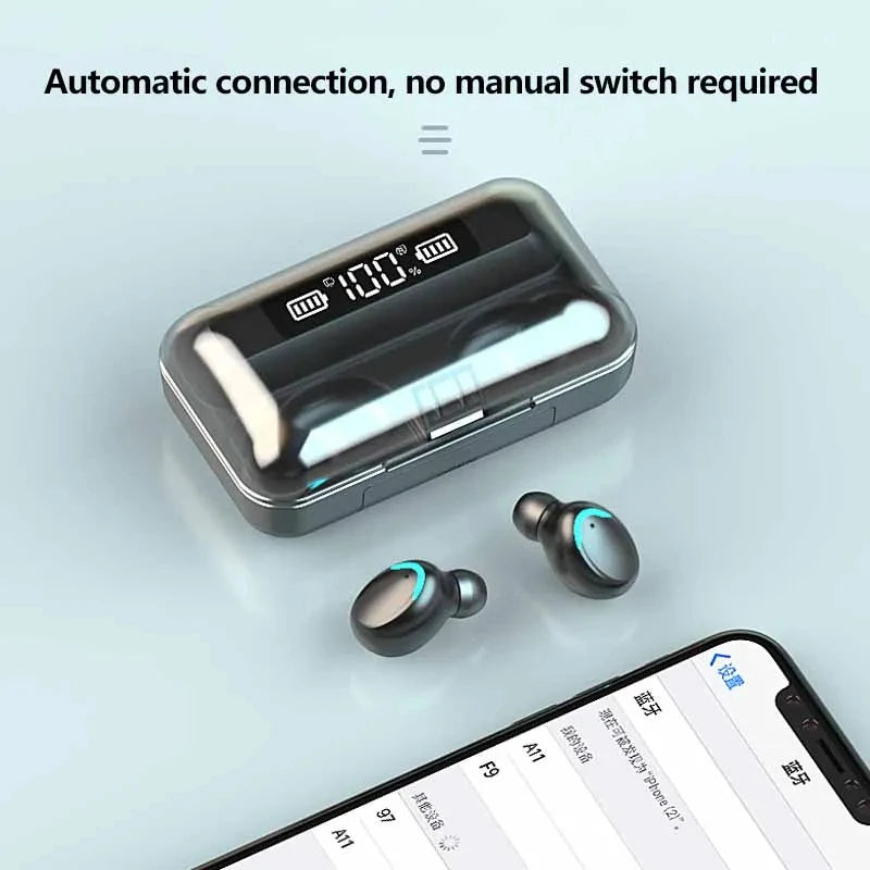 Fones de ouvido * Bluetooth sem fio * display LED