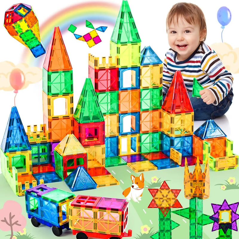 Blocos imantados * 130pçs * brinquedo educacional de construção