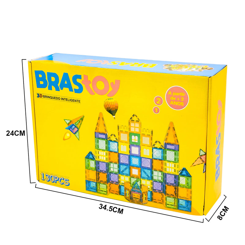 Blocos imantados * 130pçs * brinquedo educacional de construção
