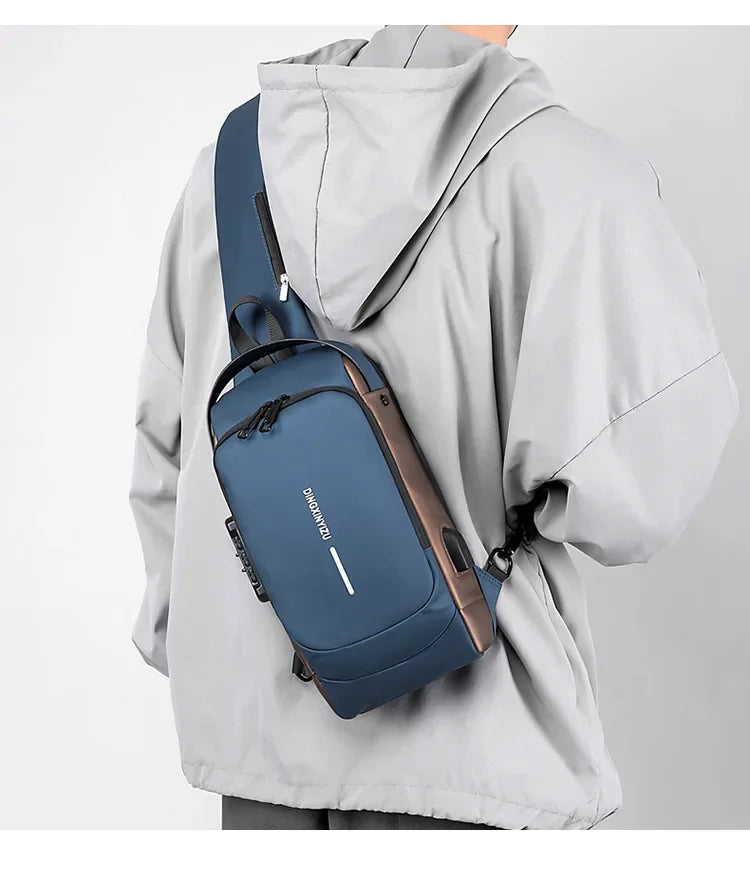 Mochila Slim Bag *Anti-Furto com Senha + USB integrado