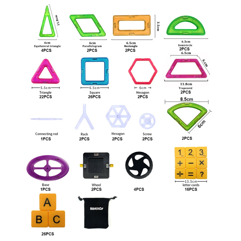 Blocos magnéticos 120pçs * brinquedos educativos