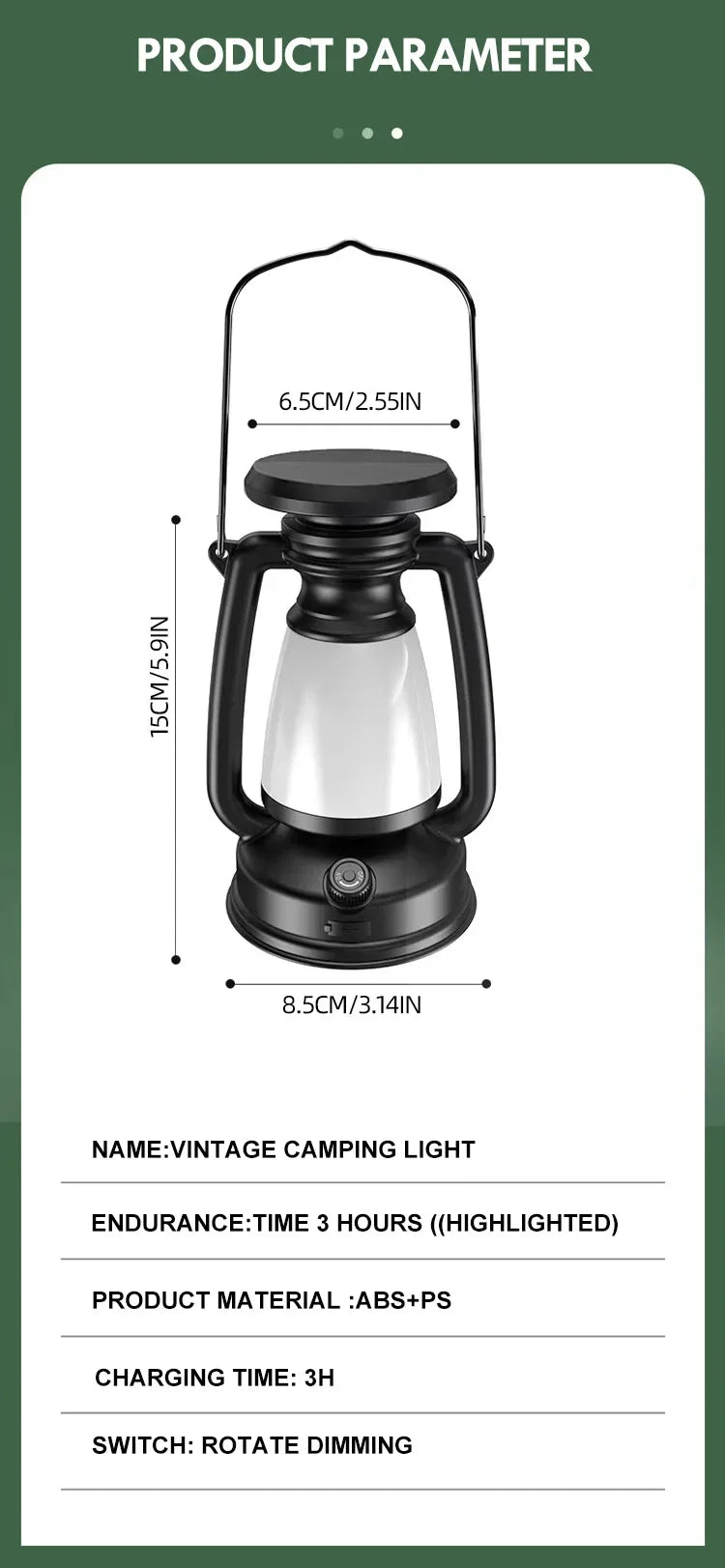 Lâmpada de LED, Charme Retrô * Recarregável