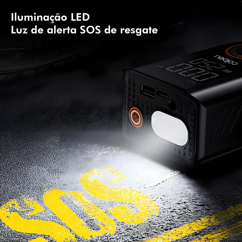 Bomba de ar portátil - carro/bicicleta/motocicleta - LED - Powerbank