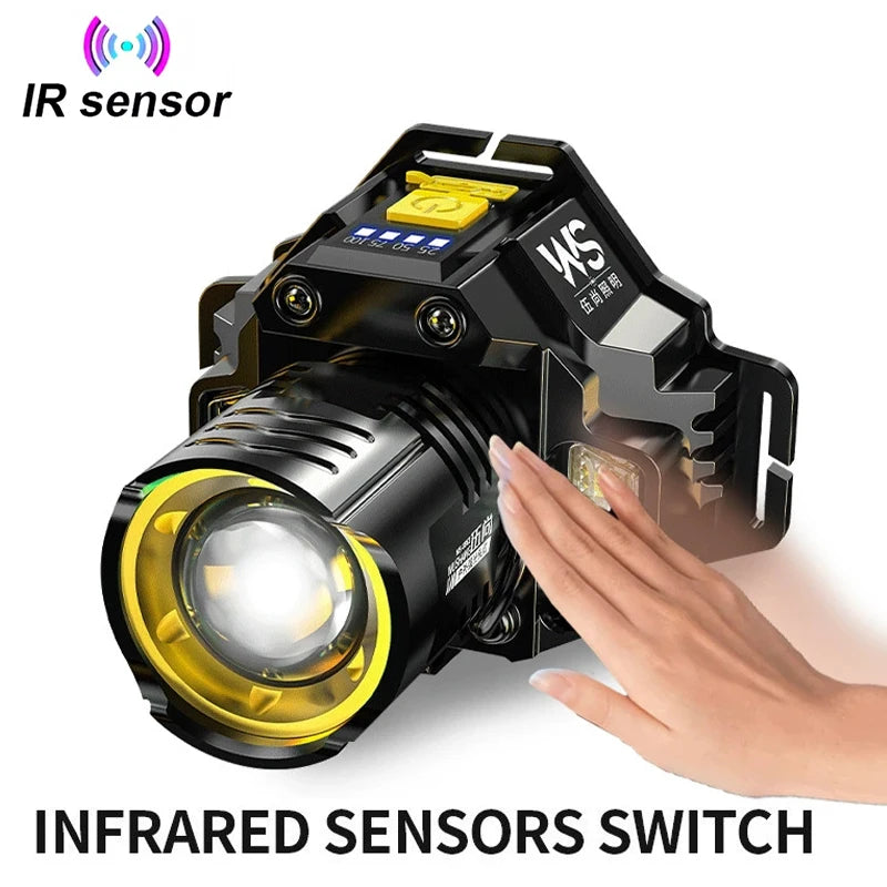 HeadLight com zoom telescópico * à prova d'água * Sensor