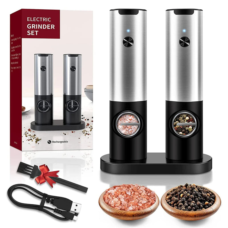 Moedor de sal e pimenta elétrico - com aspereza ajustável  *USB*