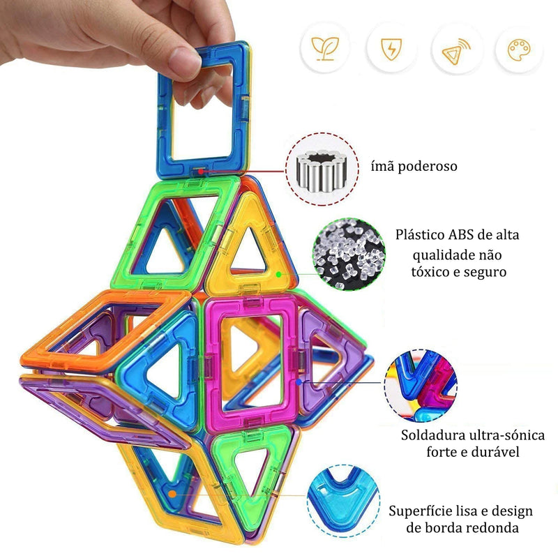 Blocos magnéticos 120pçs * brinquedos educativos