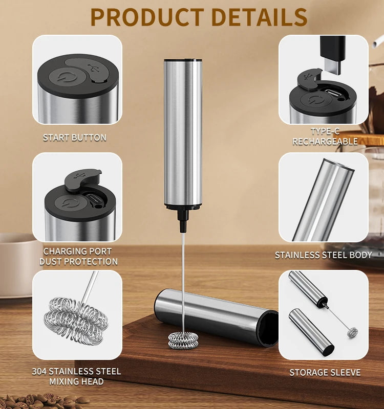 Batedor de leite potente INOX