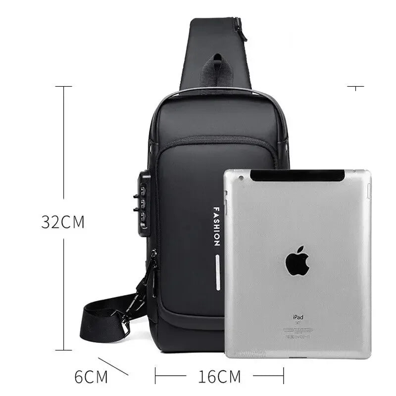 Mochila Slim Bag *Anti-Furto com Senha + USB integrado