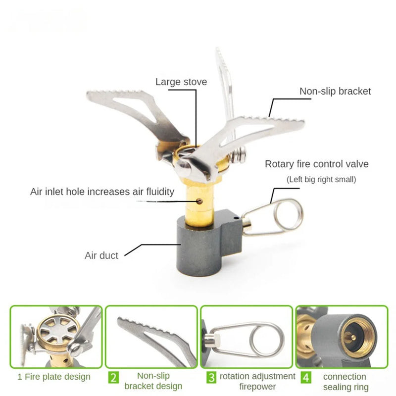 Mini fogão dobrável portátil para acampamento