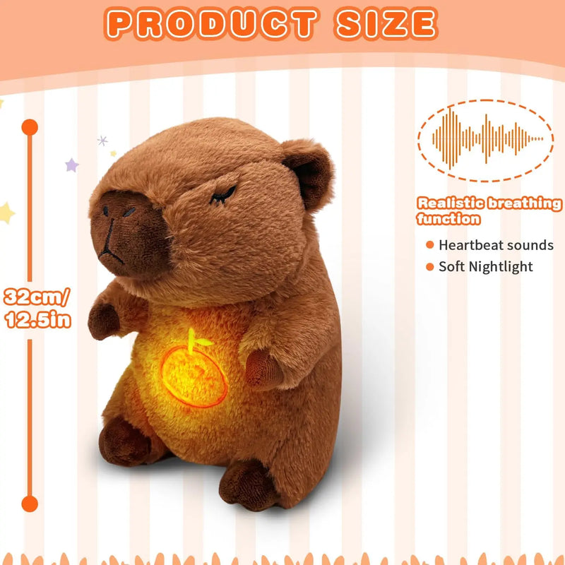 Capivara de pelúcia com som e luz, recheado com abraço!