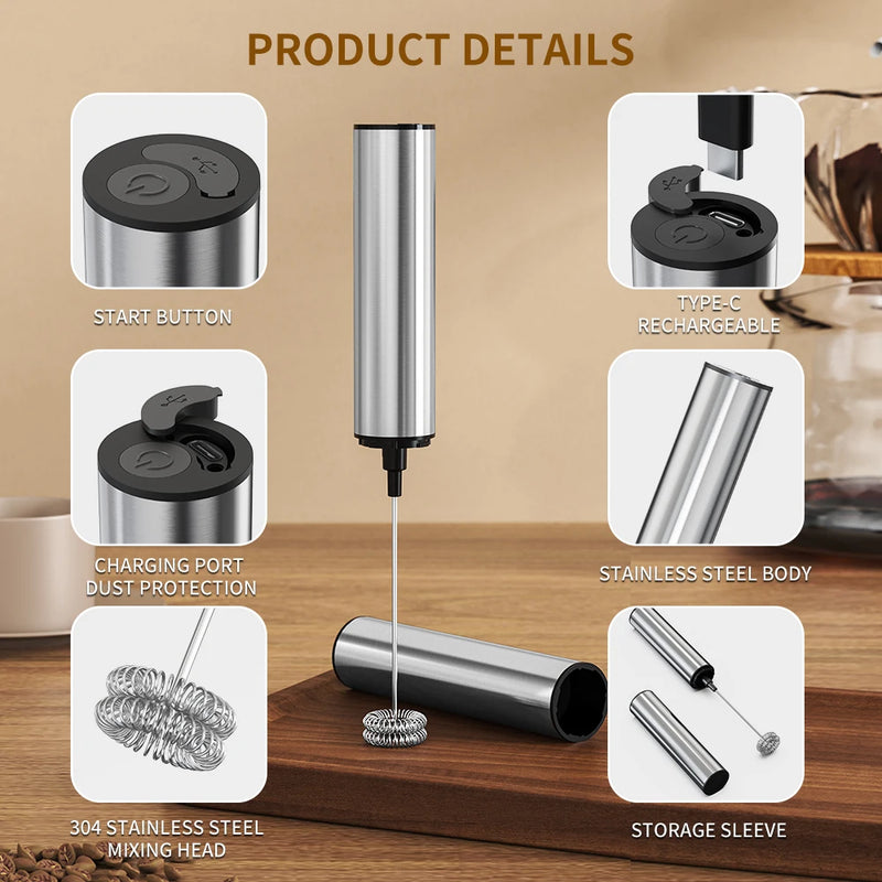 Batedor de leite potente INOX