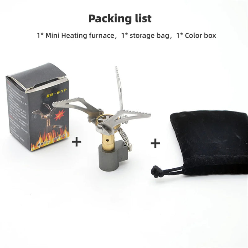 Mini fogão dobrável portátil para acampamento